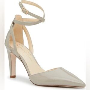 Jessica Simpson Slate Grey Ankle‎ Strap Heels